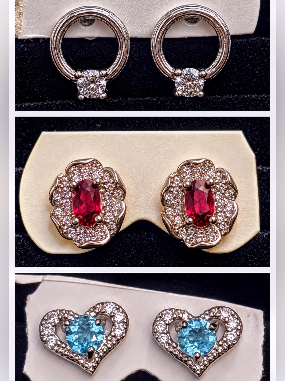 PICK 1 β’ Dainty Gemstone Earrings β’ Heart, Floral or Hoop Styles β’ Silver Plated